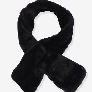 Copper Key Faux short Fur Black Scarf Wrap